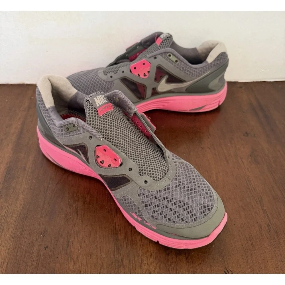 Nike Lunarglide 3 Womens Size 8.5 Gray Pink Athletic Running Shoes Sneakers